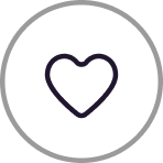Heart icon inside a circle outline