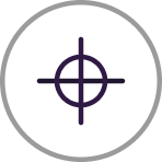 Target icon inside a circle outline