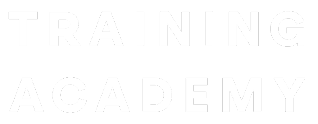 White text logo reading “Training Academy” on black background