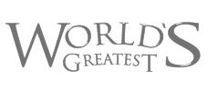 World’s Greatest logo in grayscale