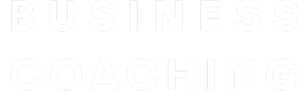 Bold white text reading “BUSINESS COACHING” on a black background.